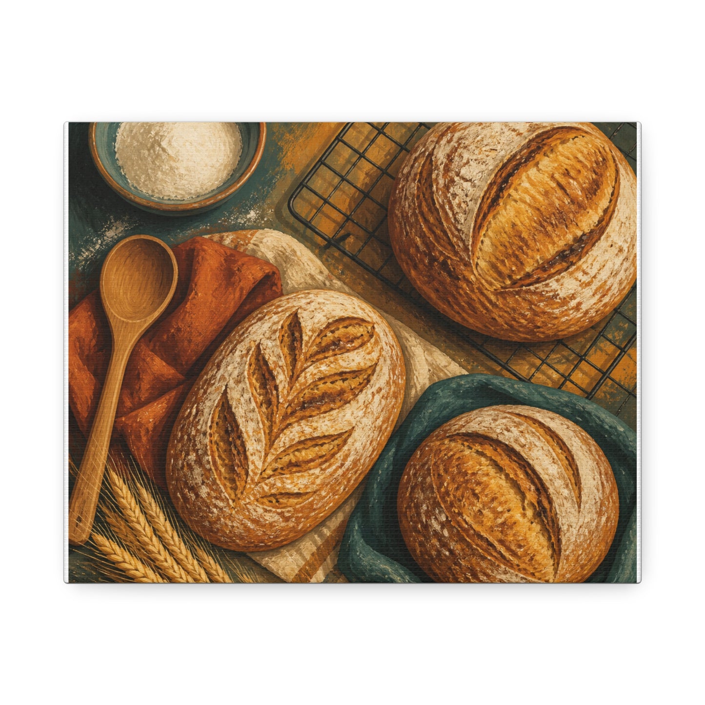Artisan Bread Baking Still Life Canvas Art