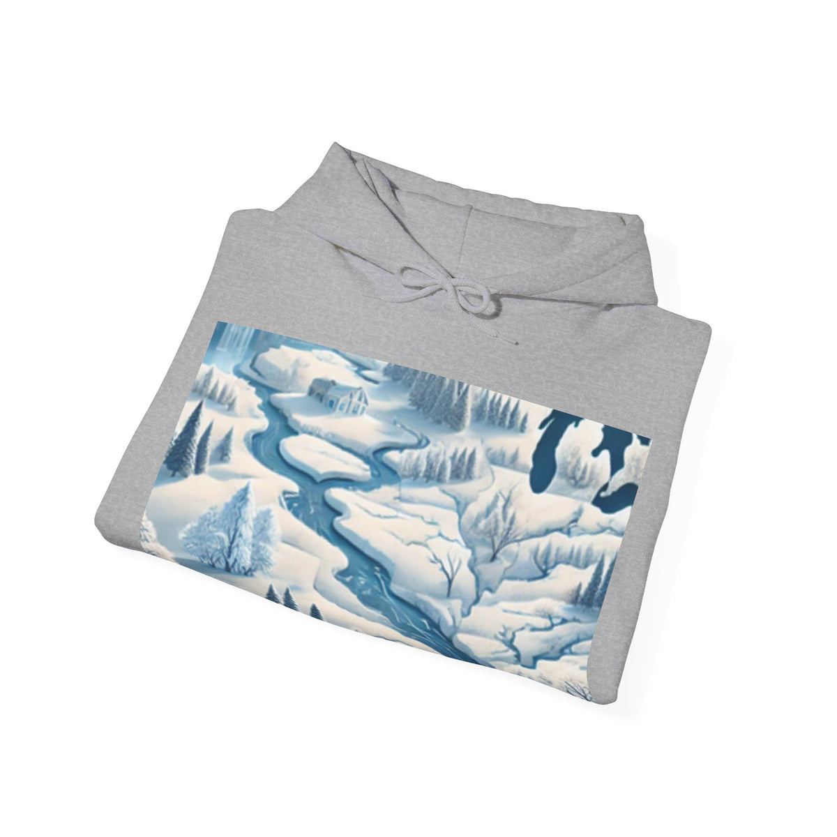 Winter USA Dreamscape Snowy Map Travel Hoodie Geography Gift