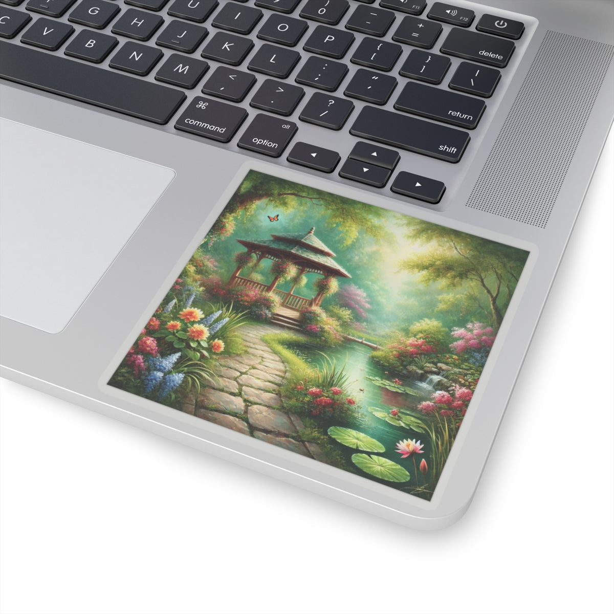 Spring Garden Gazebo Floral Landscape Sticker