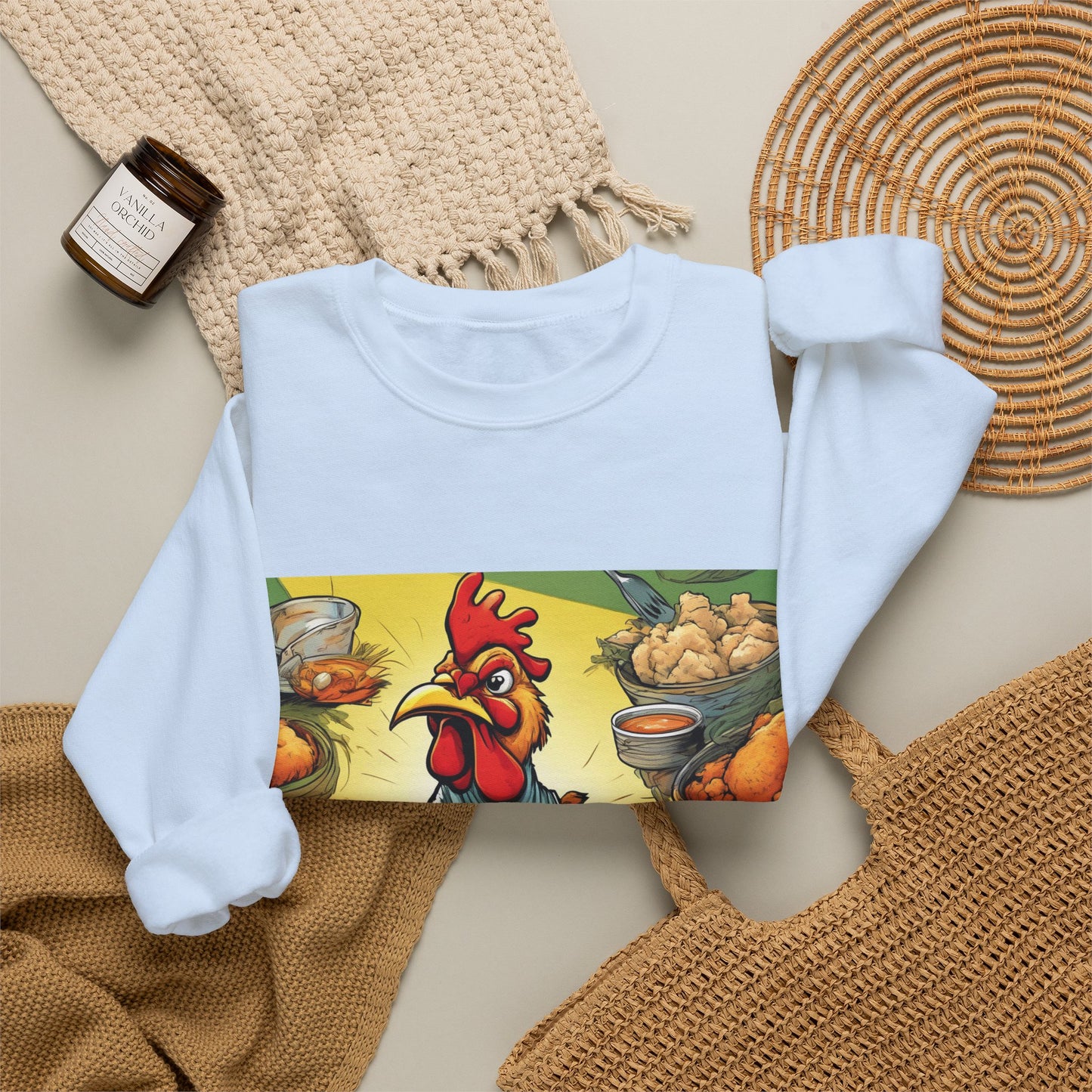 Funny Chicken Fried Food Comfort Food Art Sweatshirt