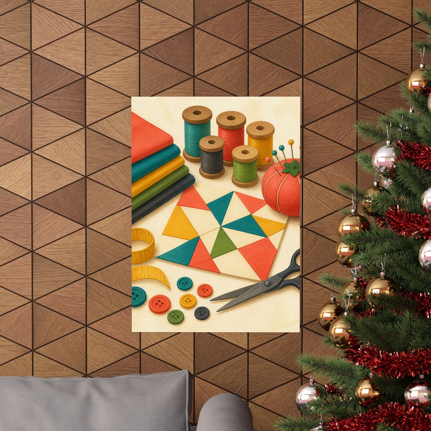 Colorful Sewing and Quilting Hobby Poster