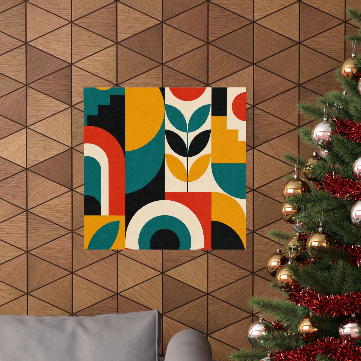 Mid Century Arches Botanical Geometric Abstract Poster