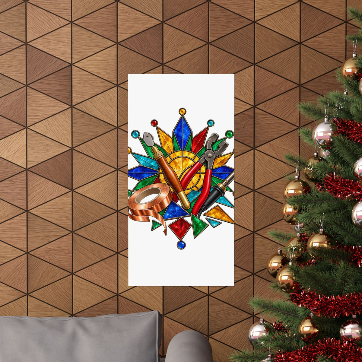 Stained Glass Workshop Tools Poster