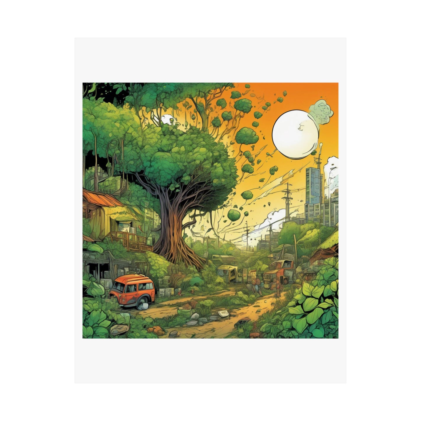 Cottage Road Landscape Nature Gift Art Poster