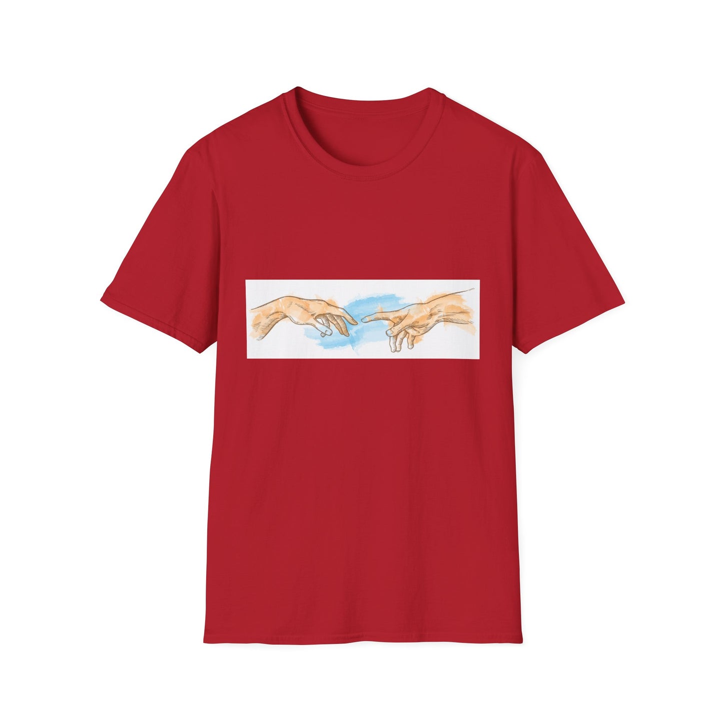 Creation of Adam Hands Graphic T-Shirt Michelangelo Inspired Art Tee Minimal Renaissance Aesthetic Inspired Unisex Shirt