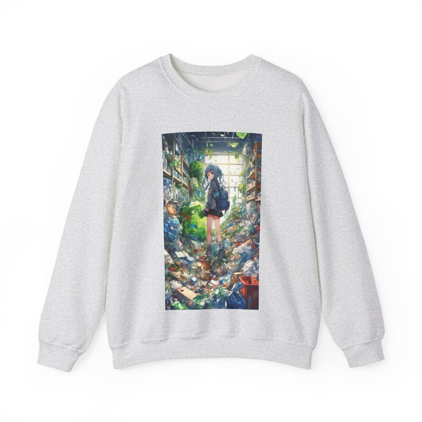 Green Recycling Alley Anime Girl Green Art Sweatshirt