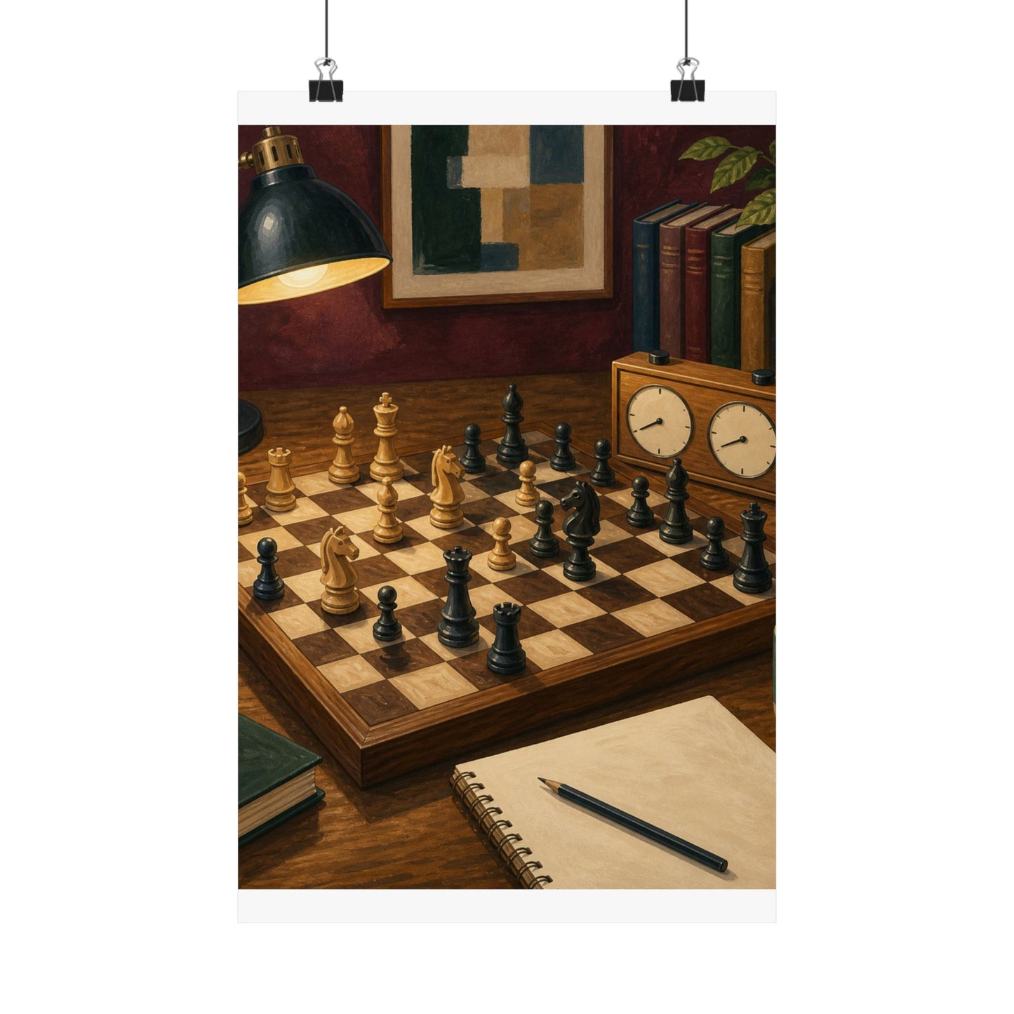 Cozy Chess Strategy Game Hobby Poster