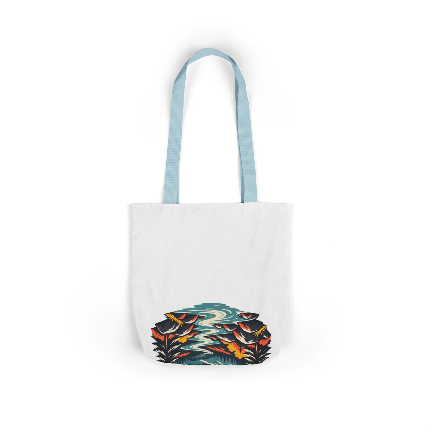 Alpine Sunrise River Mountain Adventure Tote Bag