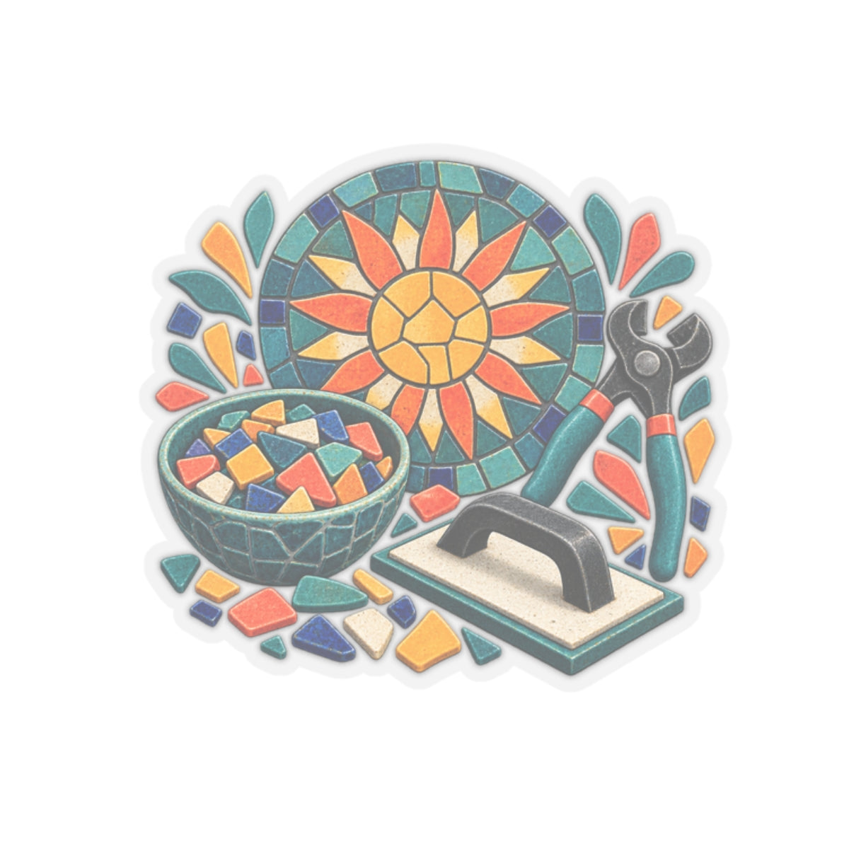 Sunburst Mosaic Making Workshop Sticker