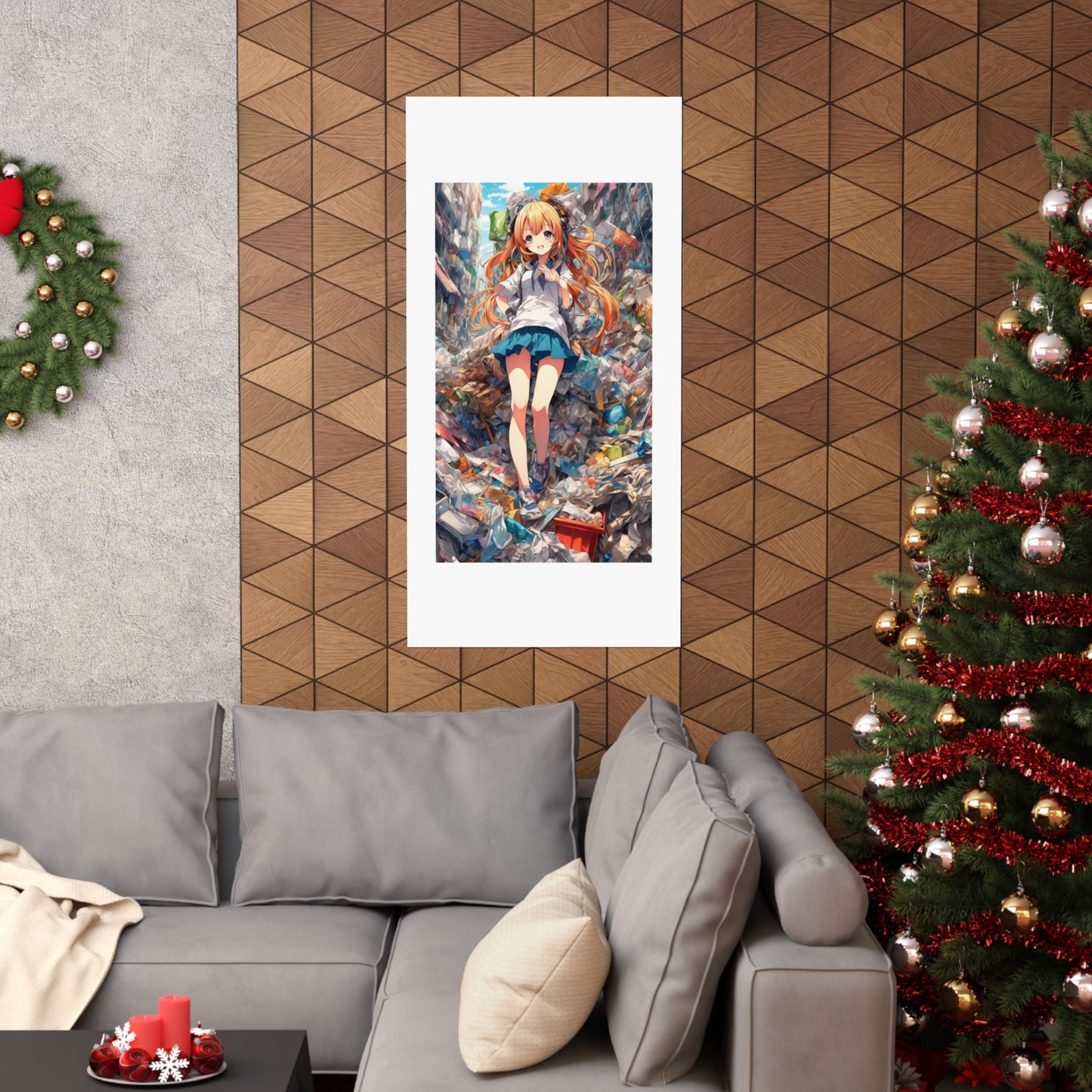 Recycling Rescue Anime Heroine Eco Street Art Poster