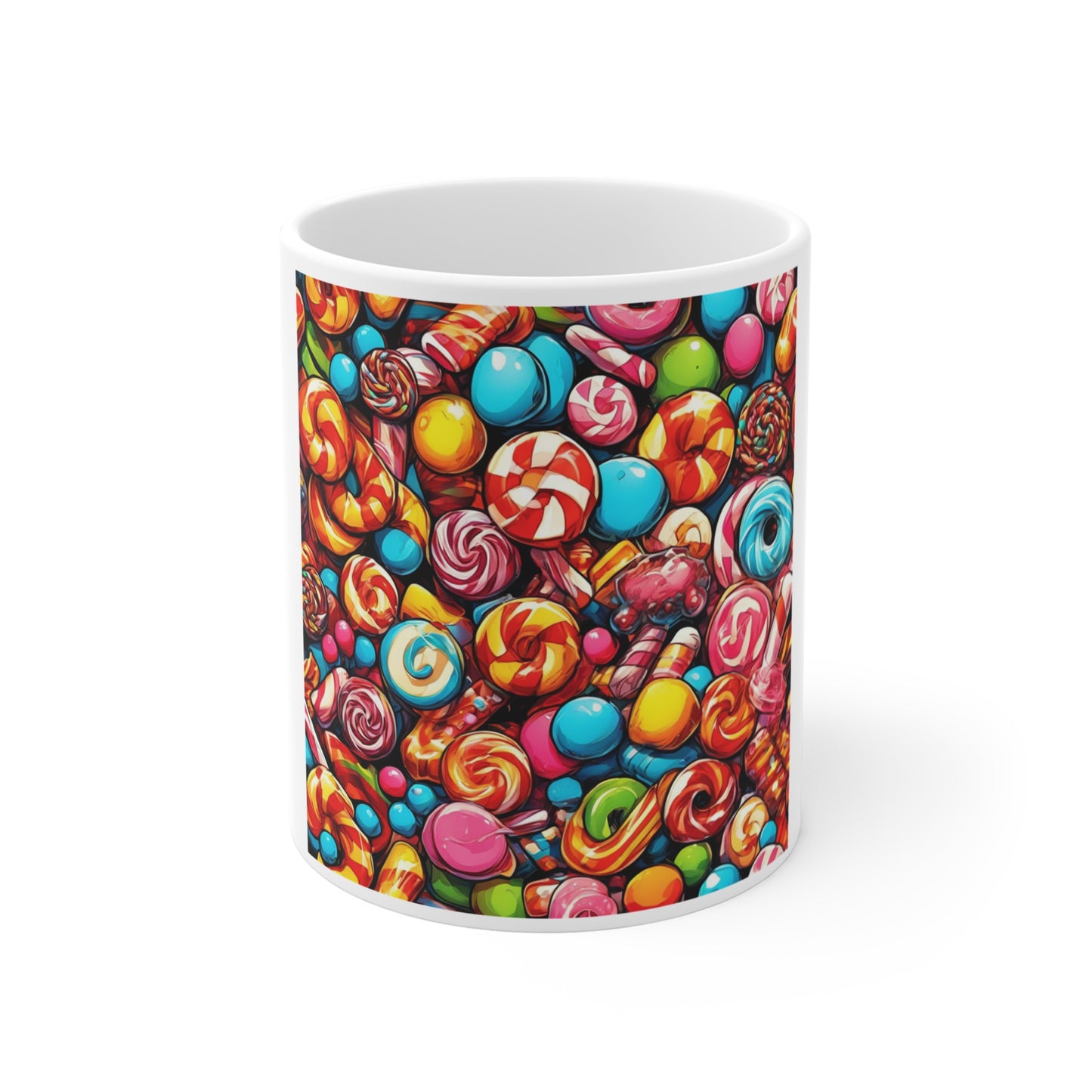 Colorful Candy and Lollipop Pattern Coffee Mug