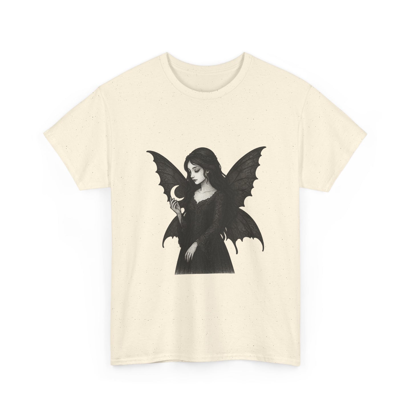 Gothic Fairy Tee, Unisex Cotton T-Shirt with Bat Wings, Forest Aesthetic Shirt, Perfect for Halloween, Casual Wear, Emo Witch