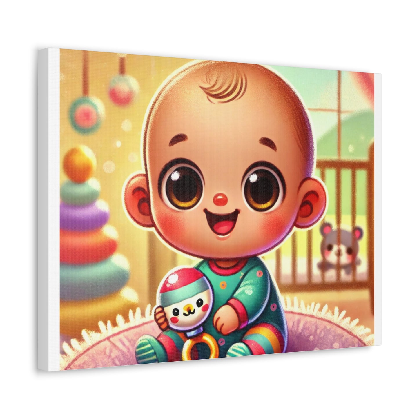 Cheerful Baby Nursery Playroom Canvas Art