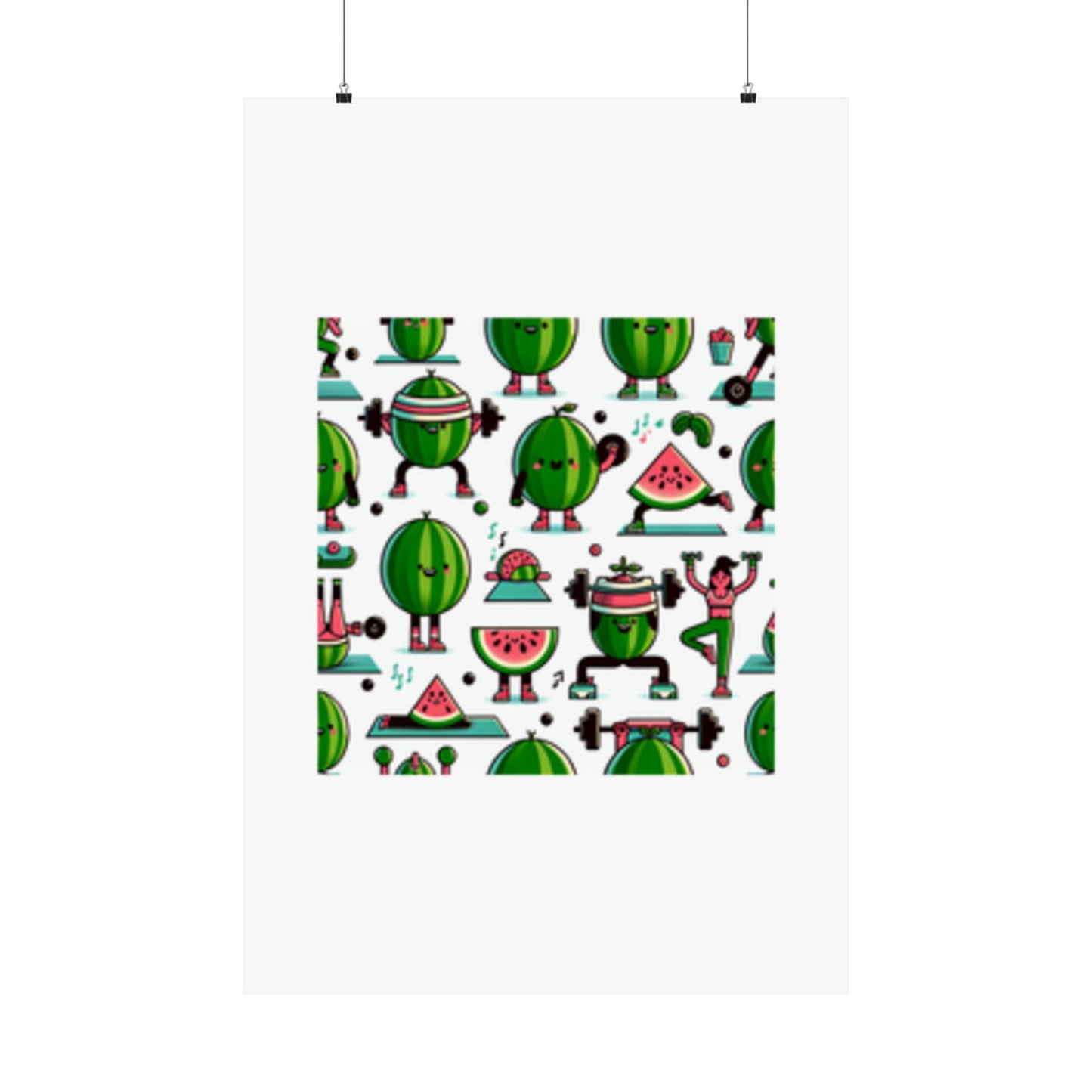 Watermelon Workout Club Cute Food Fitness Wall Art Poster