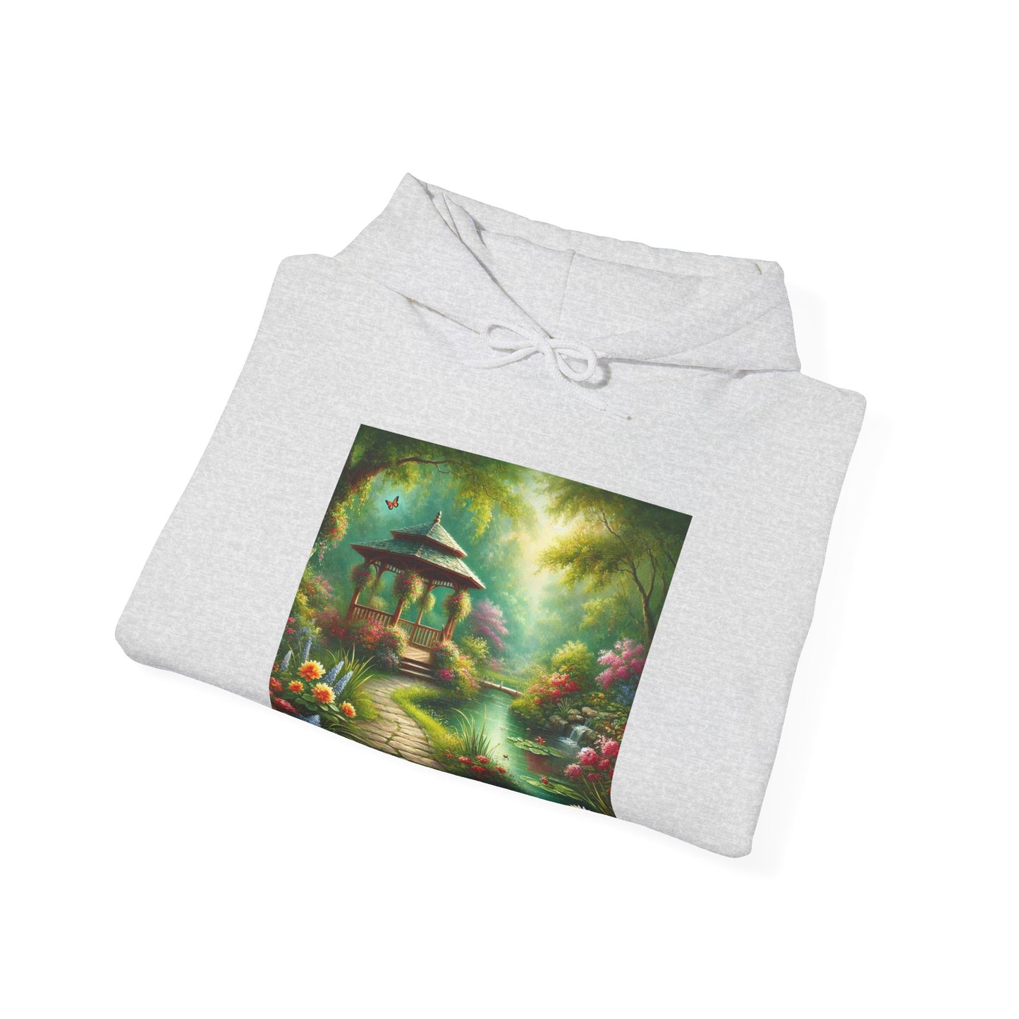 Spring Garden Gazebo Floral Landscape Hoodie