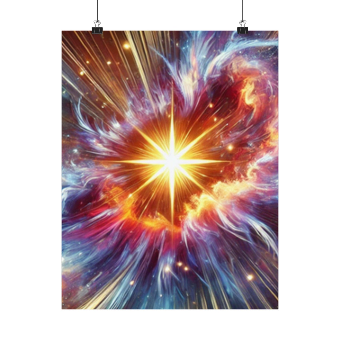 Cosmic Starburst Energy Abstract Space Poster Wall Art Decor