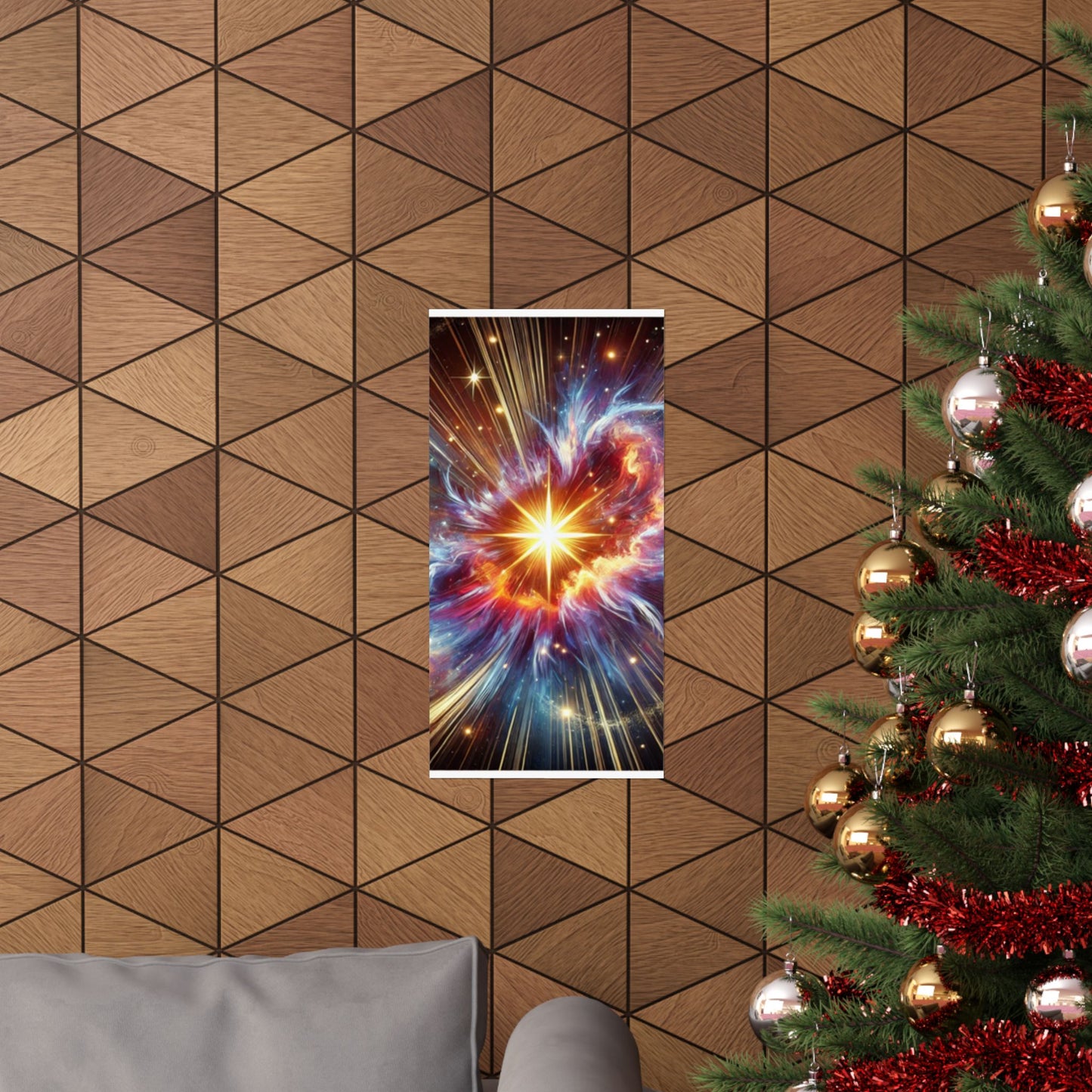 Cosmic Starburst Energy Abstract Space Poster Wall Art Decor