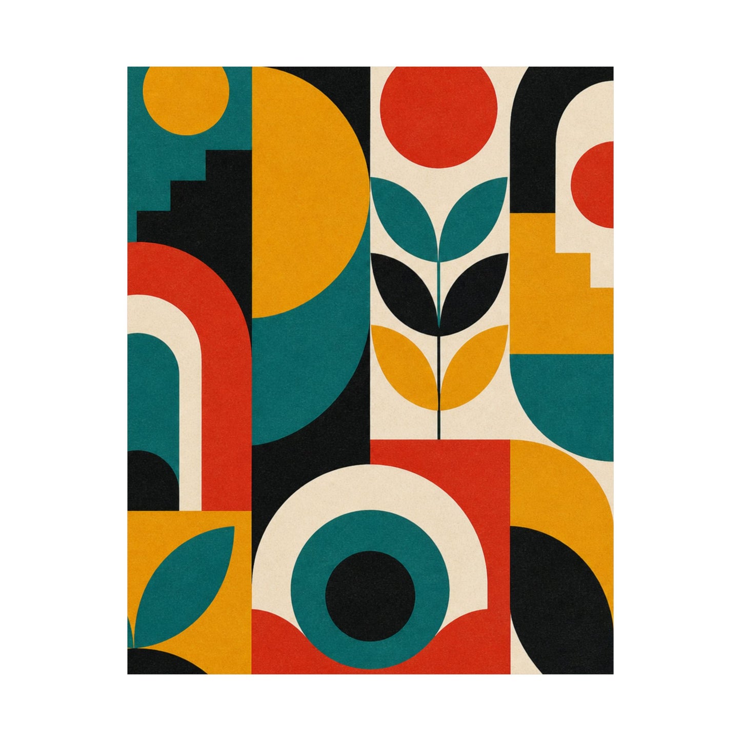 Mid Century Arches Botanical Geometric Abstract Poster