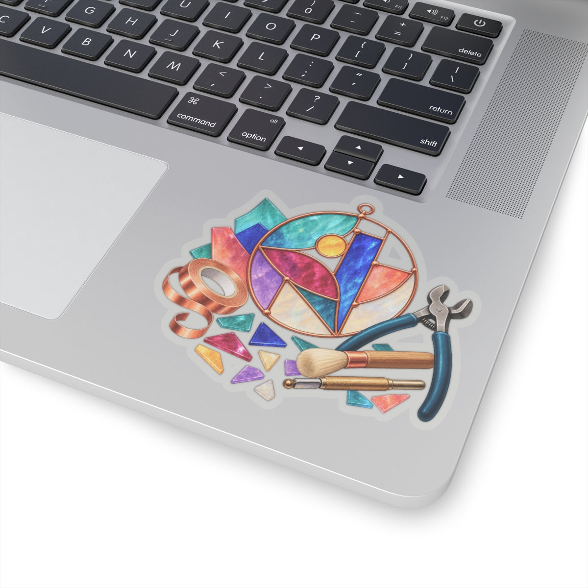 Abstract Stained Glass Suncatcher Workshop Sticker