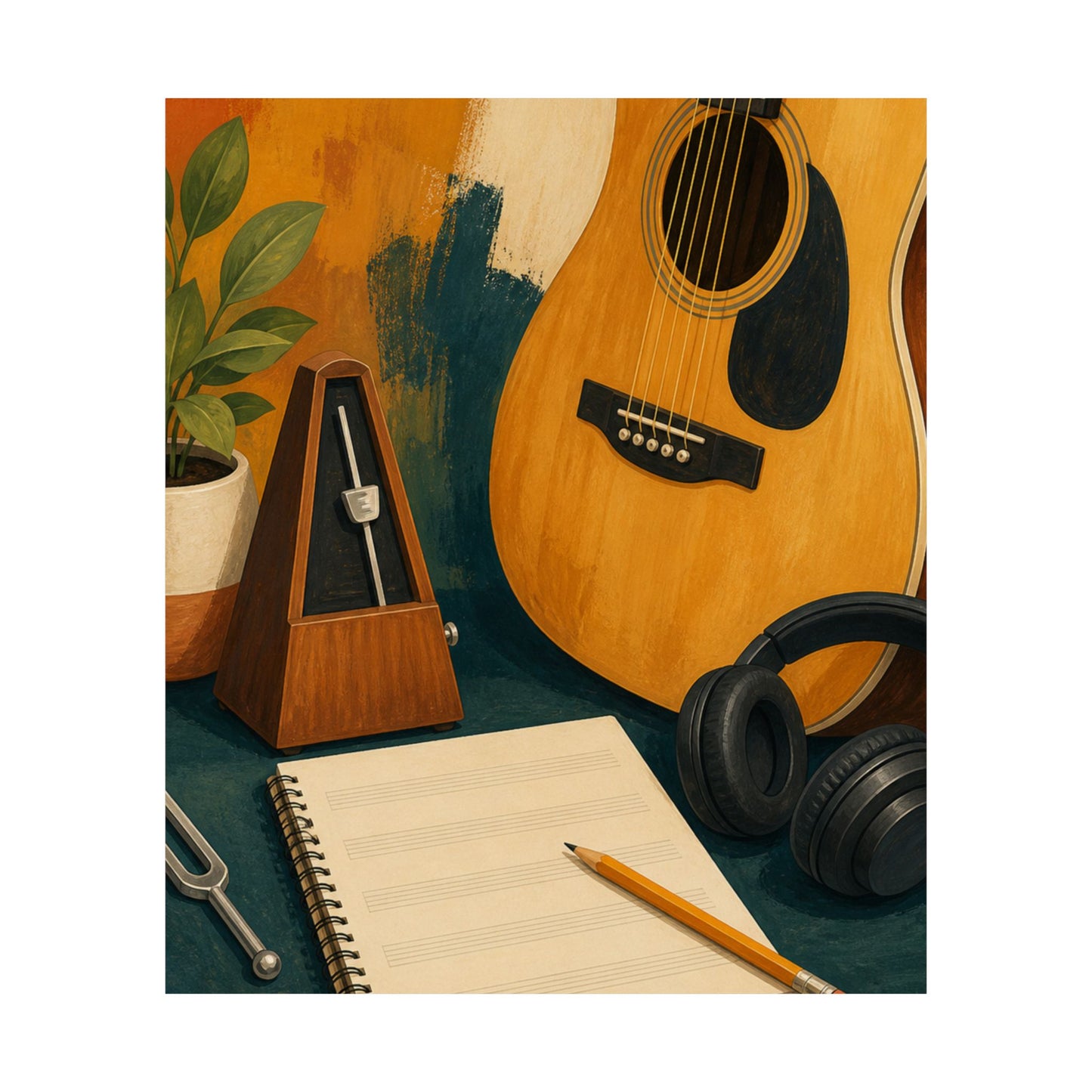 Warm Music Practice Hobby Poster
