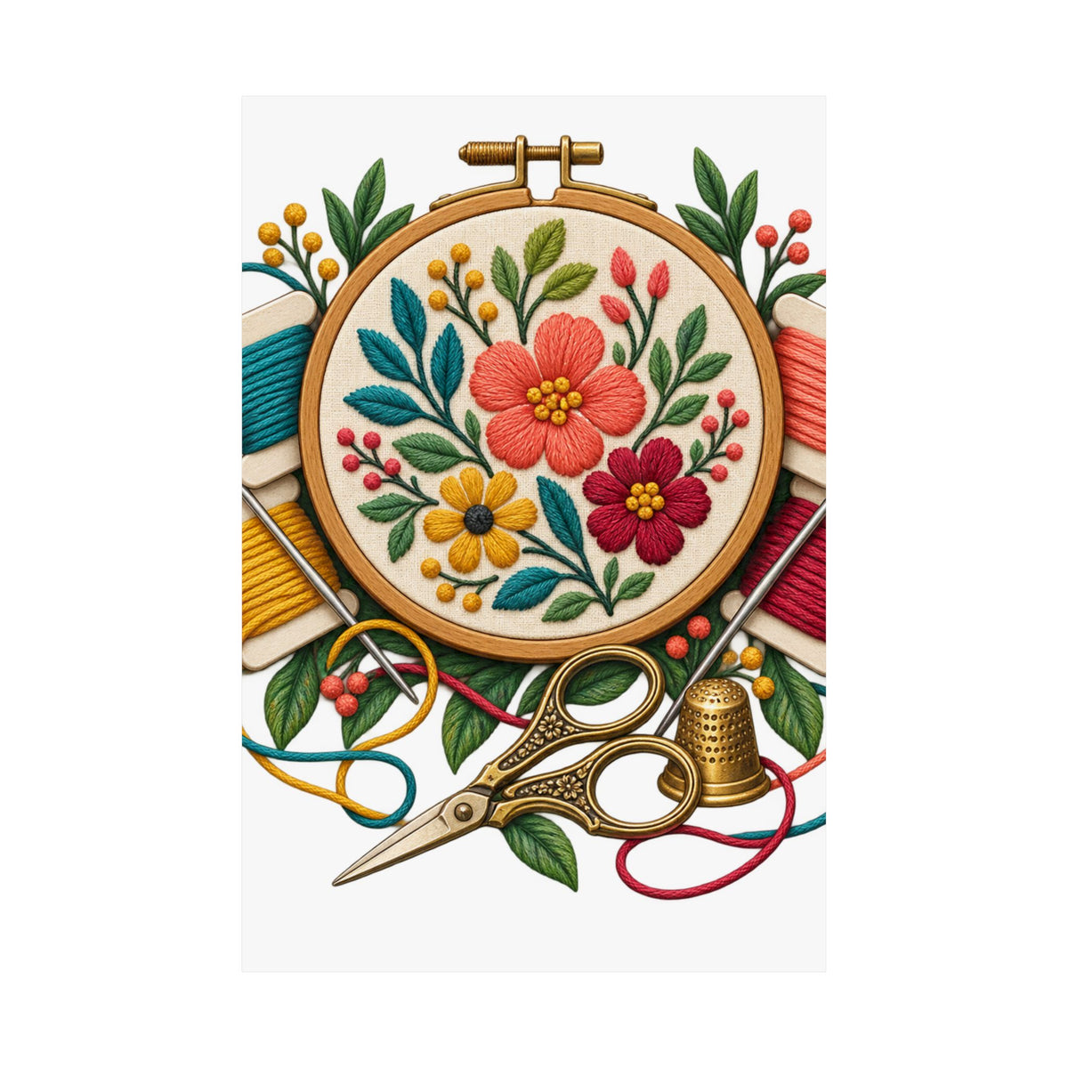 Botanical Embroidery Workshop Poster