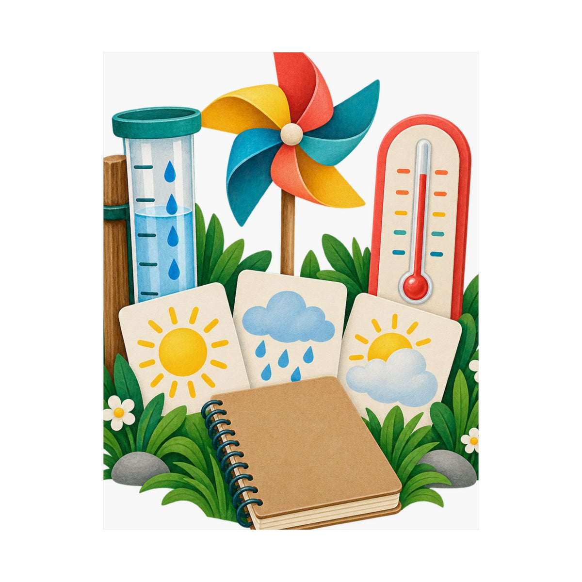 Colorful Backyard Weather Watching Kit Poster