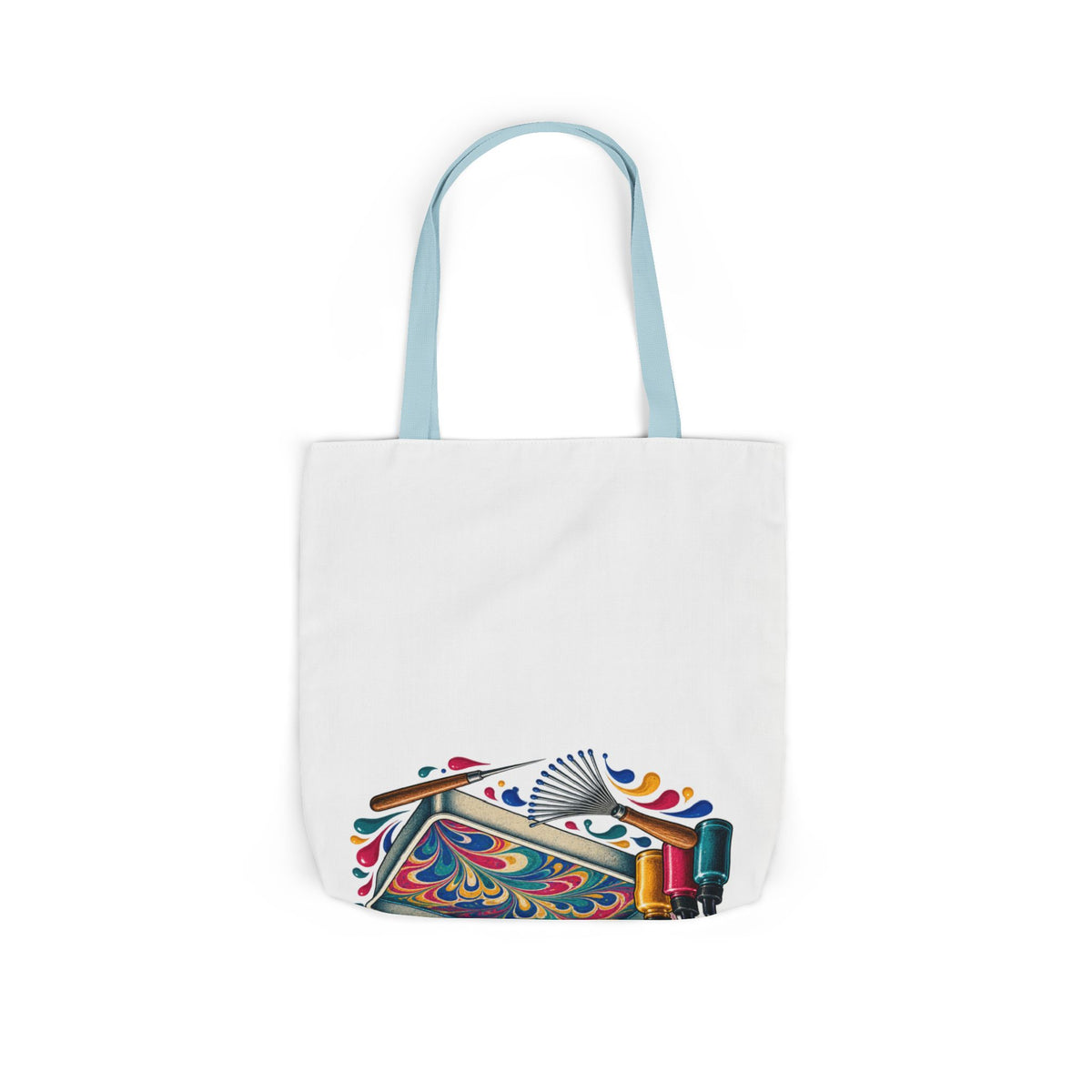 Colorful Paper Marbling Workshop Tote Bag