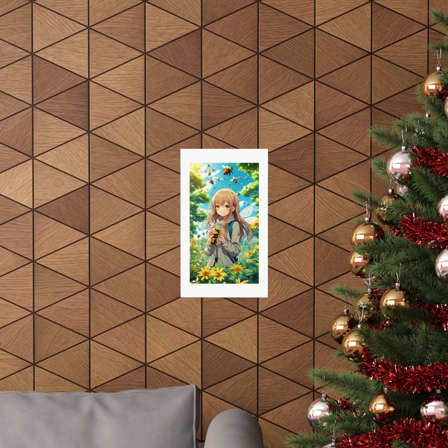 Bee Fairy Garden Anime Nature Art Poster