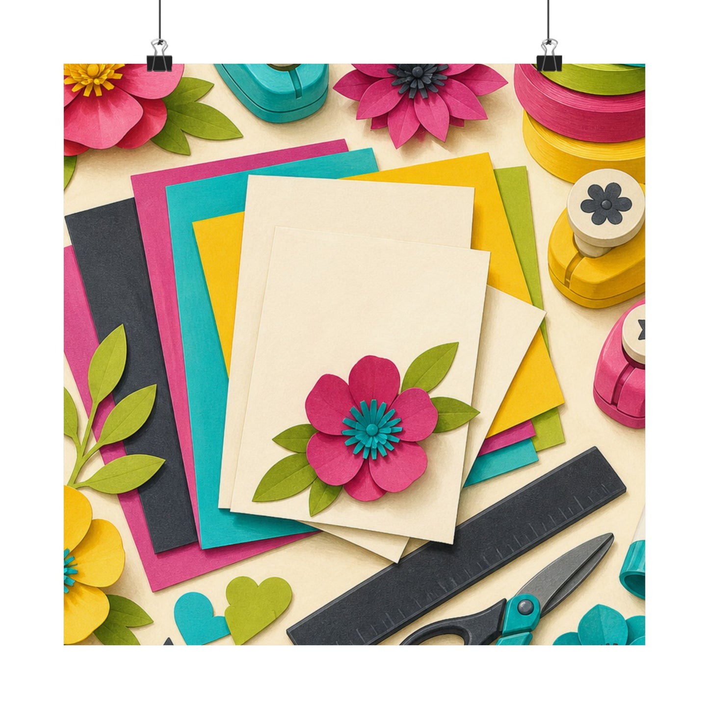Bright Paper Crafting Hobby Poster