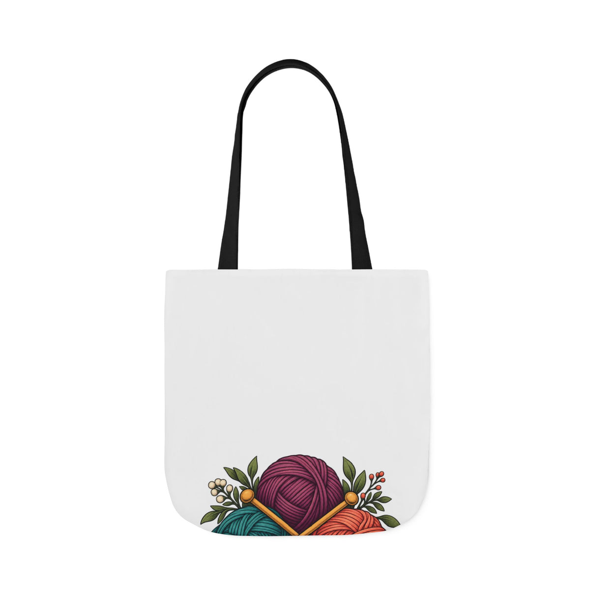 Retro Yarn and Knitting Botanical Art Tote Bag