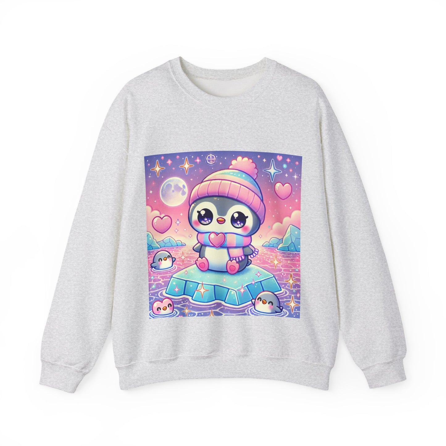 Cute Winter Penguin Ice Floe Kawaii Art Sweatshirt