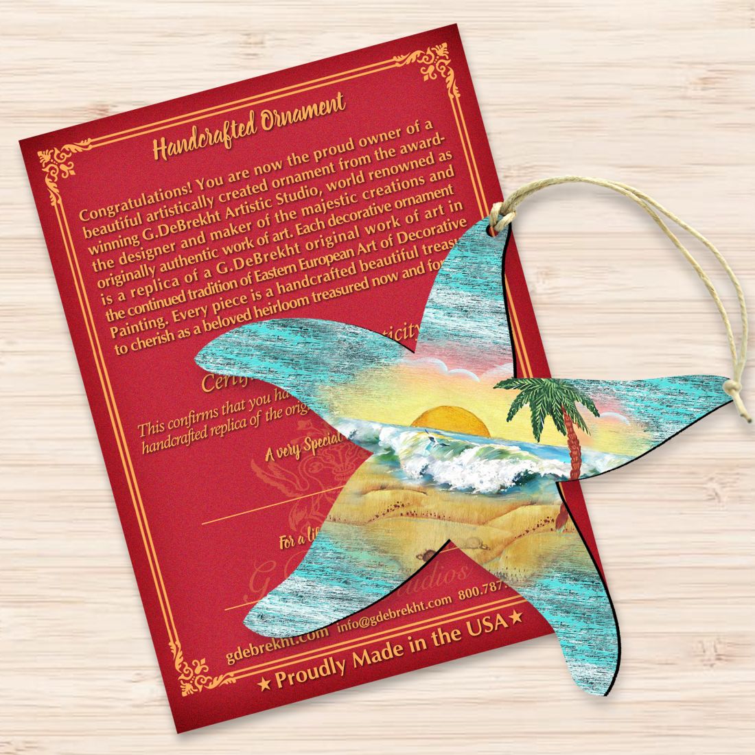 Starfish Wooden Ornaments by G. DeBrekht - Coastal Holiday Decor - 8198531