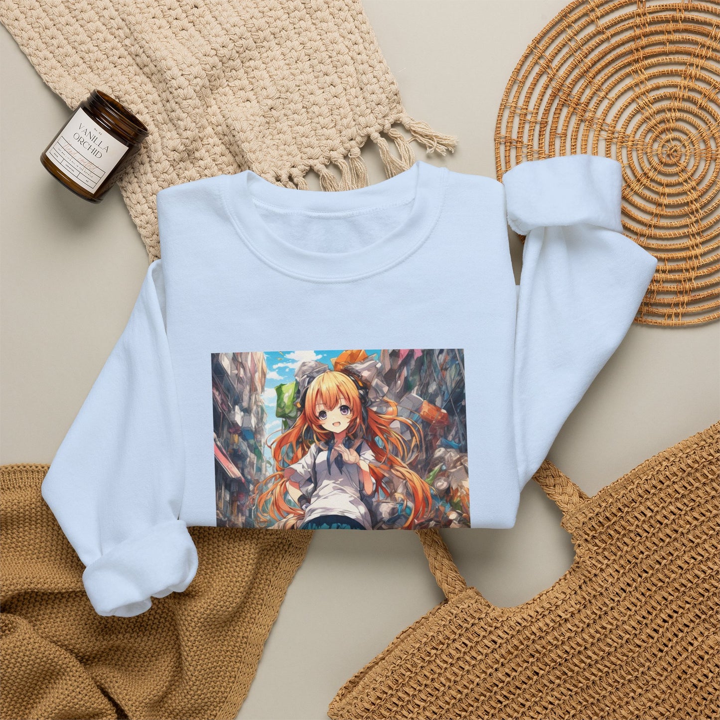 Recycling Rescue Anime Heroine Eco Street Art Sweatshirt