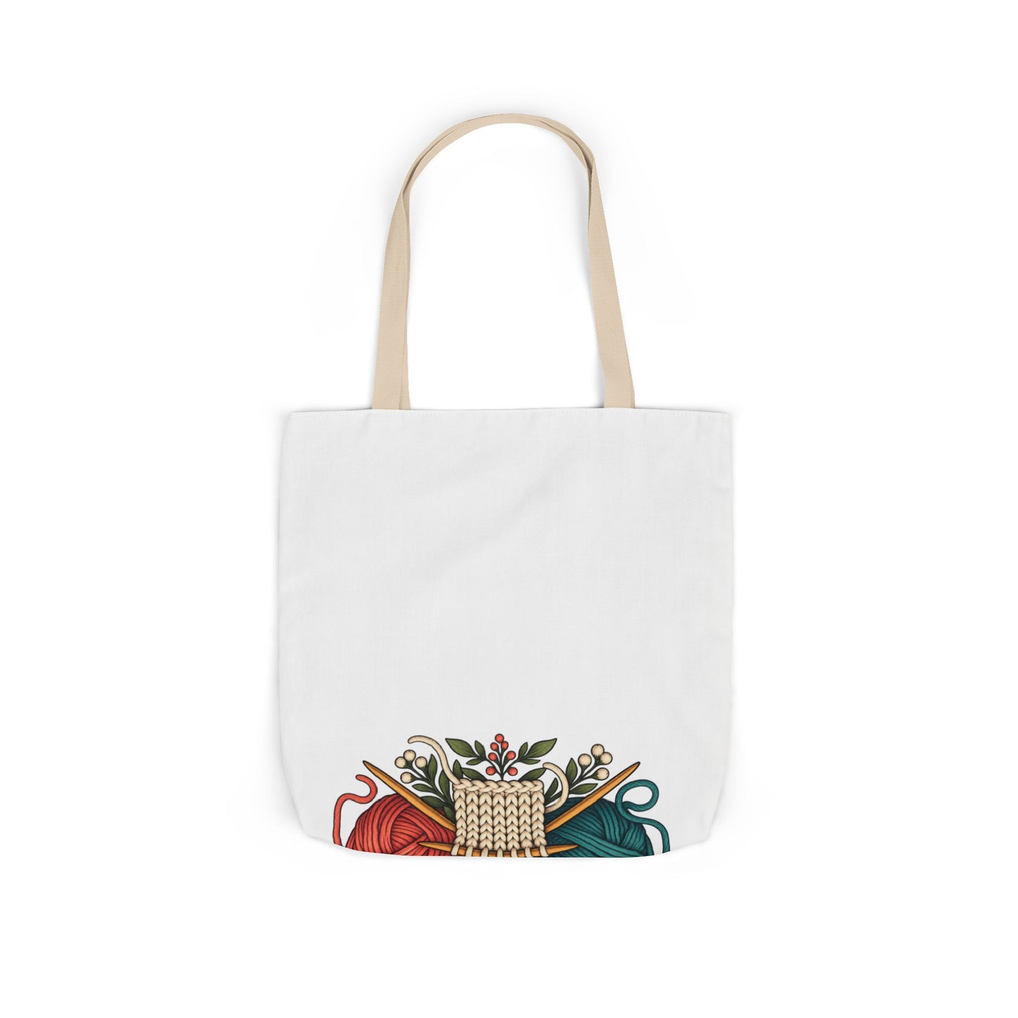 Retro Yarn and Knitting Botanical Art Tote Bag