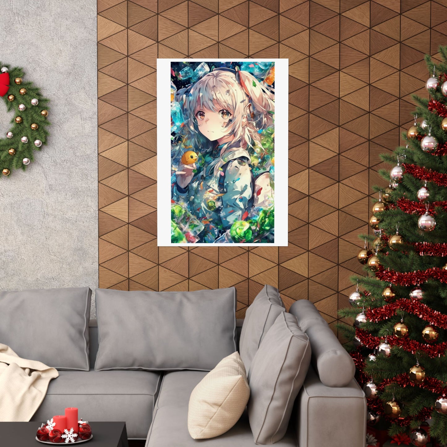 Crystal Bottle Anime Portrait Colorful Wall Poster