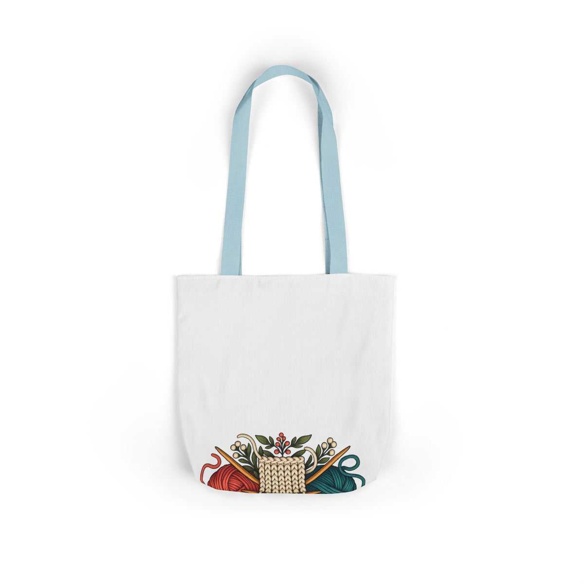 Retro Yarn and Knitting Botanical Art Tote Bag