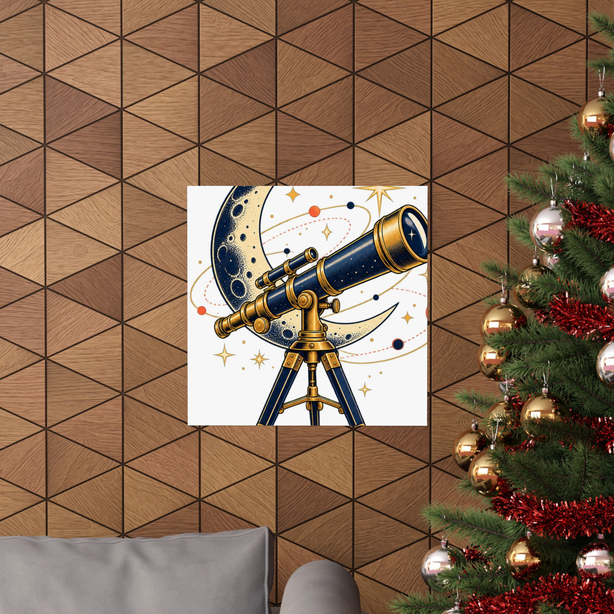Vintage Telescope Celestial Astronomy Poster