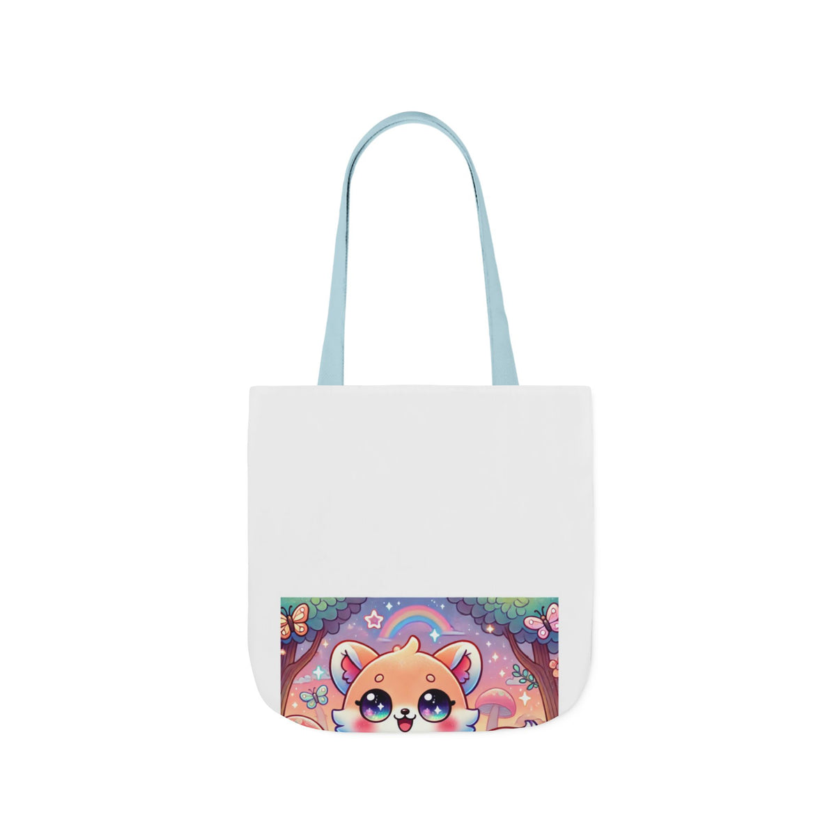 Pastel Woodland Fox Mushroom Kawaii Canvas Tote Bag