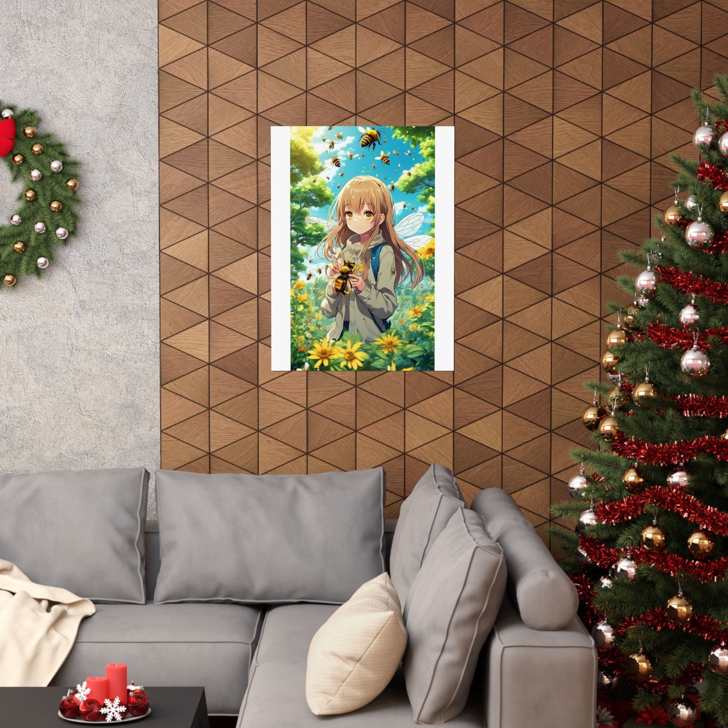 Bee Fairy Garden Anime Nature Art Poster