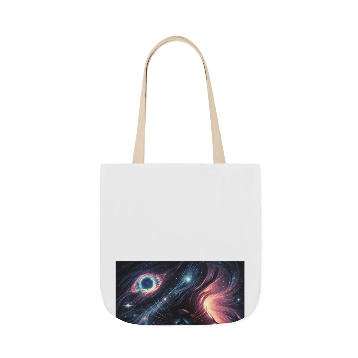 Cosmic Black Cat Galaxy Celestial Canvas Tote Bag
