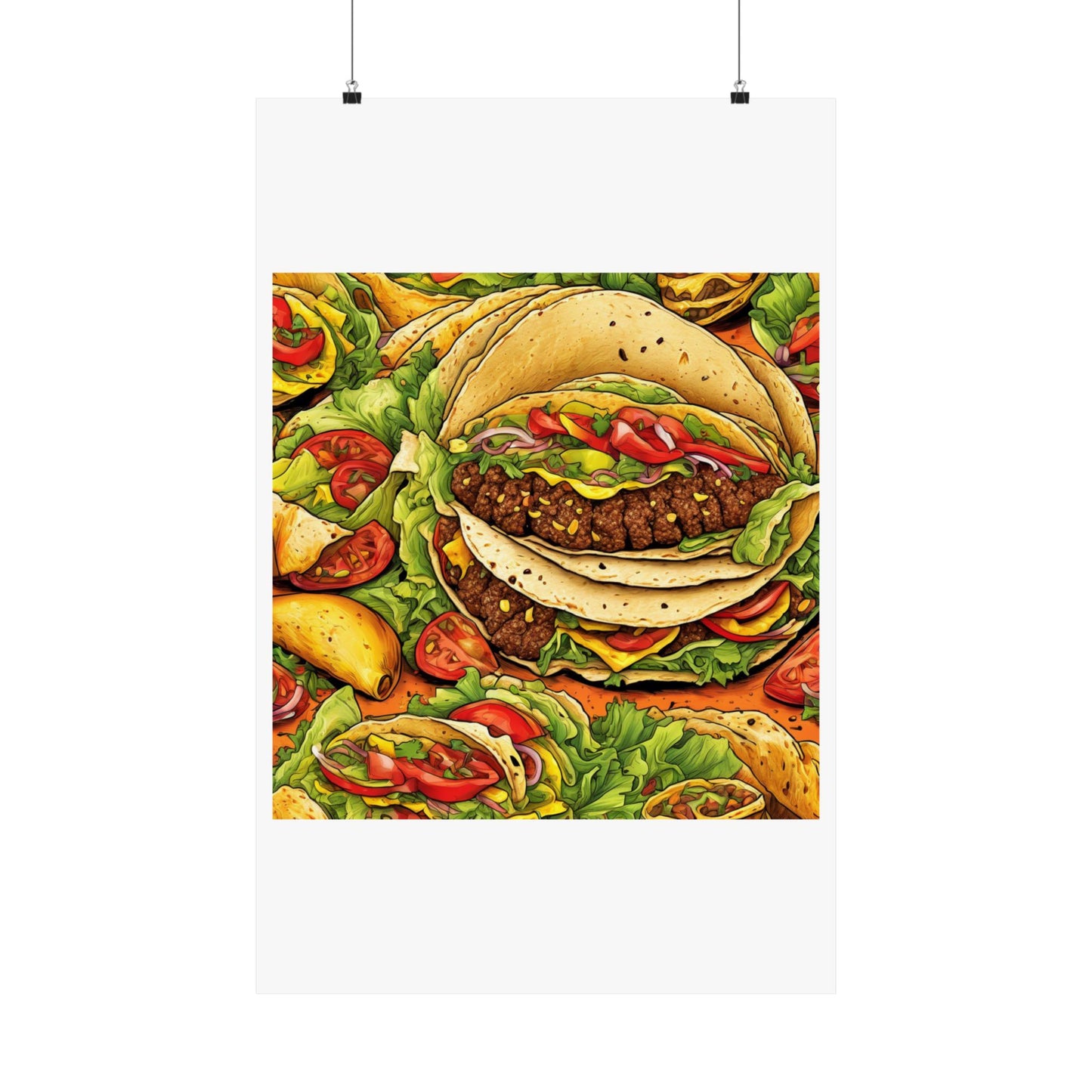 Stacked Taco Fiesta Foodie Gift Art Poster