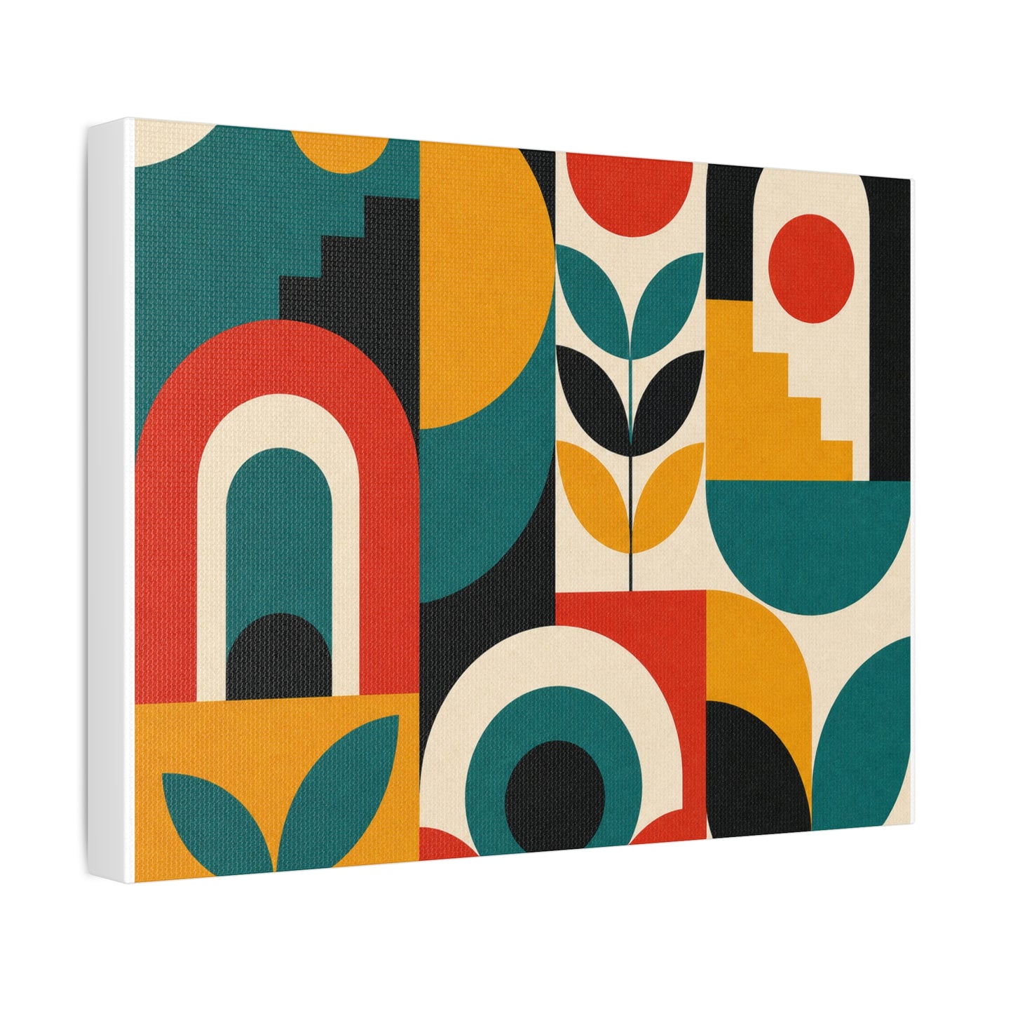 Mid Century Arches Botanical Geometric Canvas Art