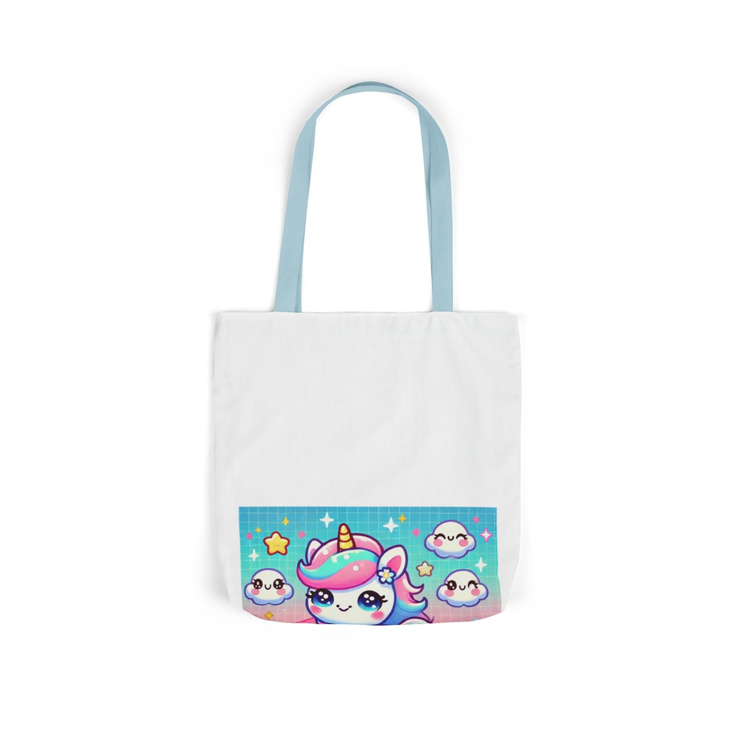 Pastel Rainbow Unicorn Cloud Kawaii Canvas Tote Bag