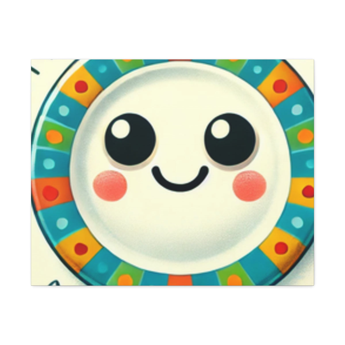 Happy Little Kitchen Club Kawaii Food Canvas Kitchen Wall Art Decor Gift