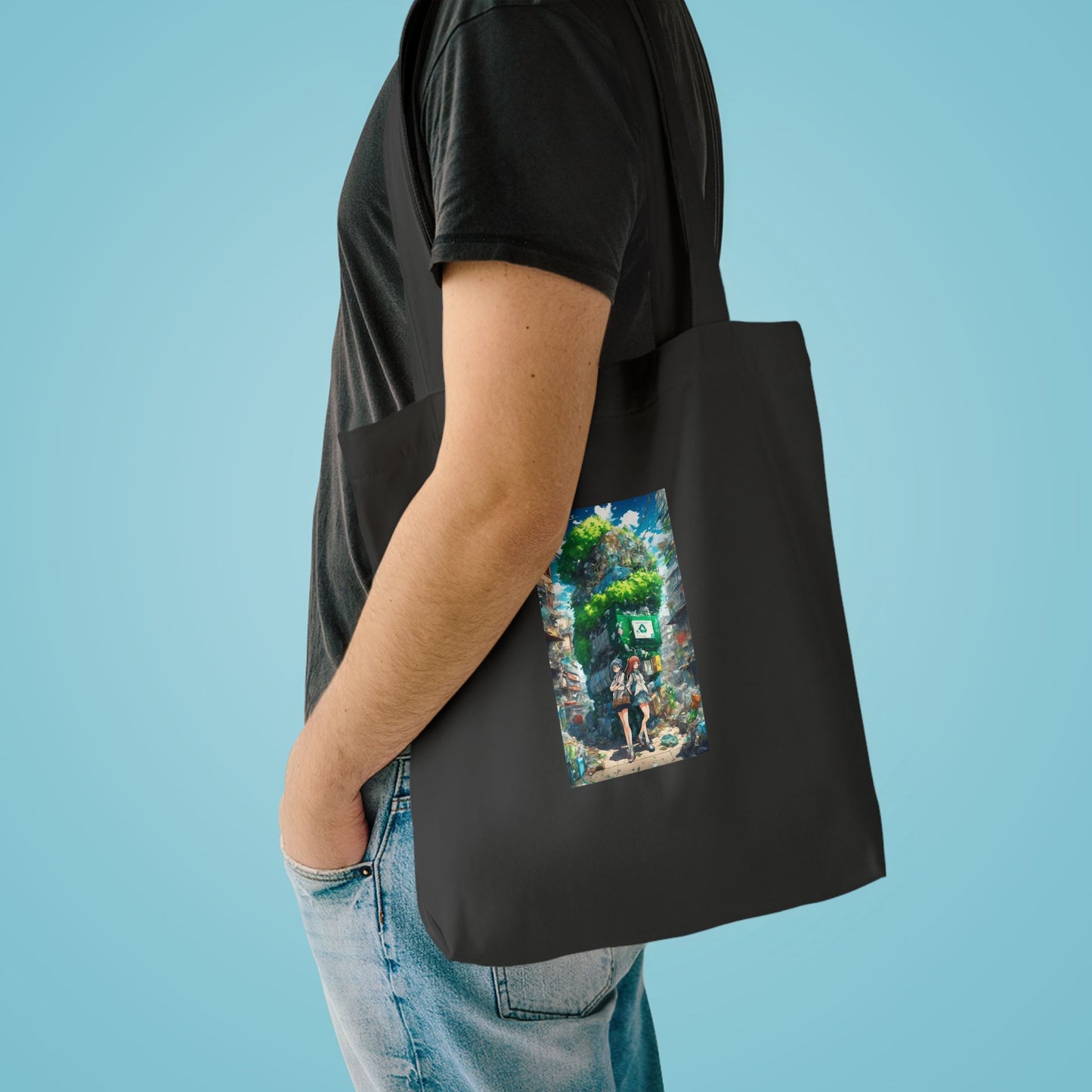 Urban Recycling Anime Friends Reusable Eco Tote Bag