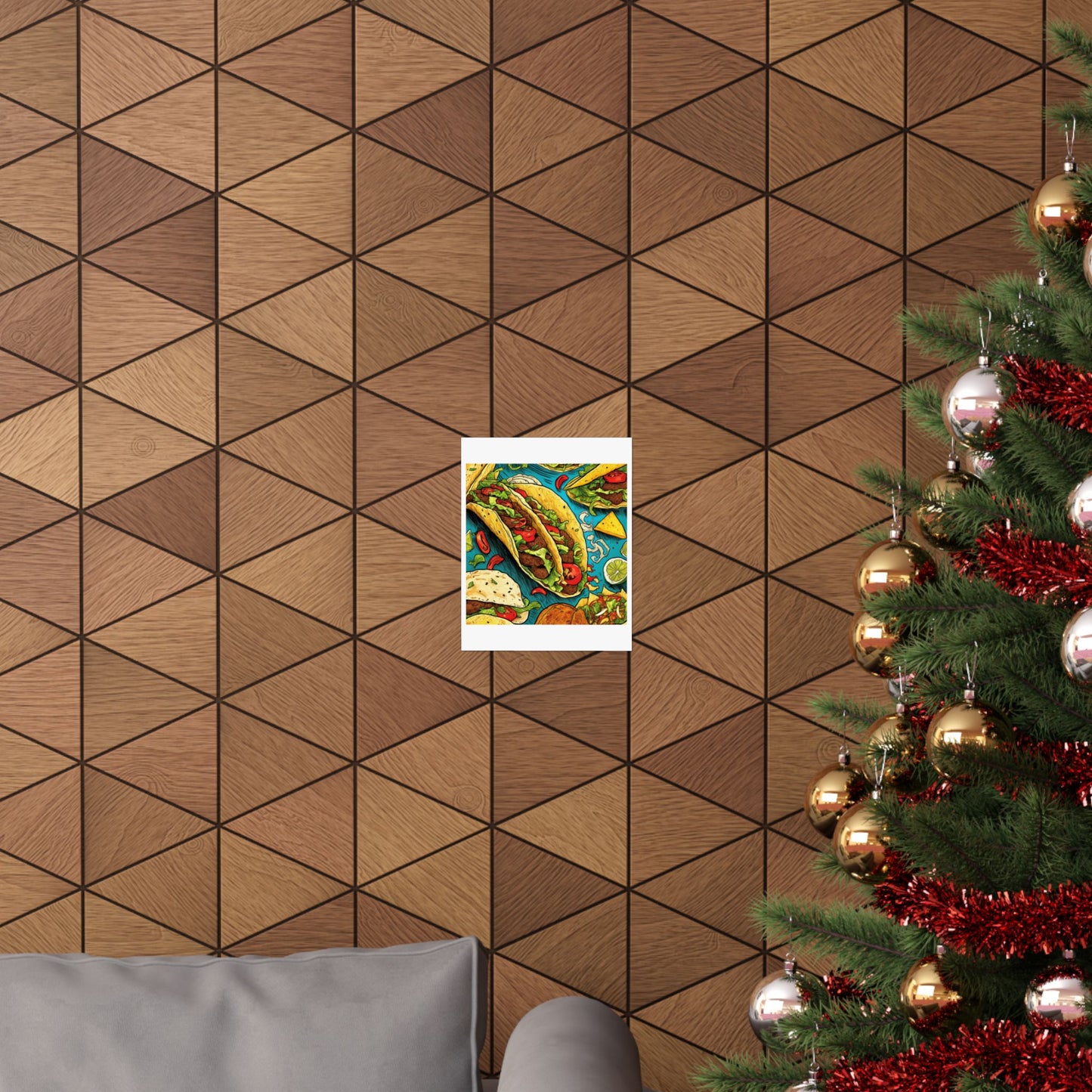 Taco Party Pattern Foodie Gift Art Poster