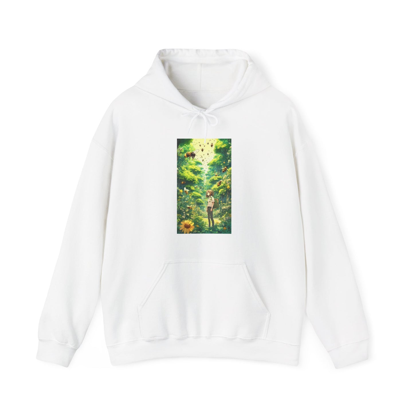 Bee Garden Explorer Anime Nature Art Hoodie