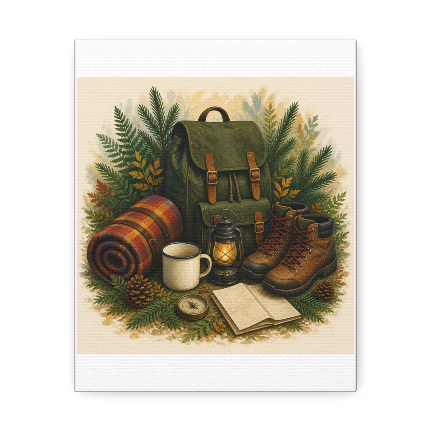 Generic Camping Gear Outdoor Adventure Canvas Art