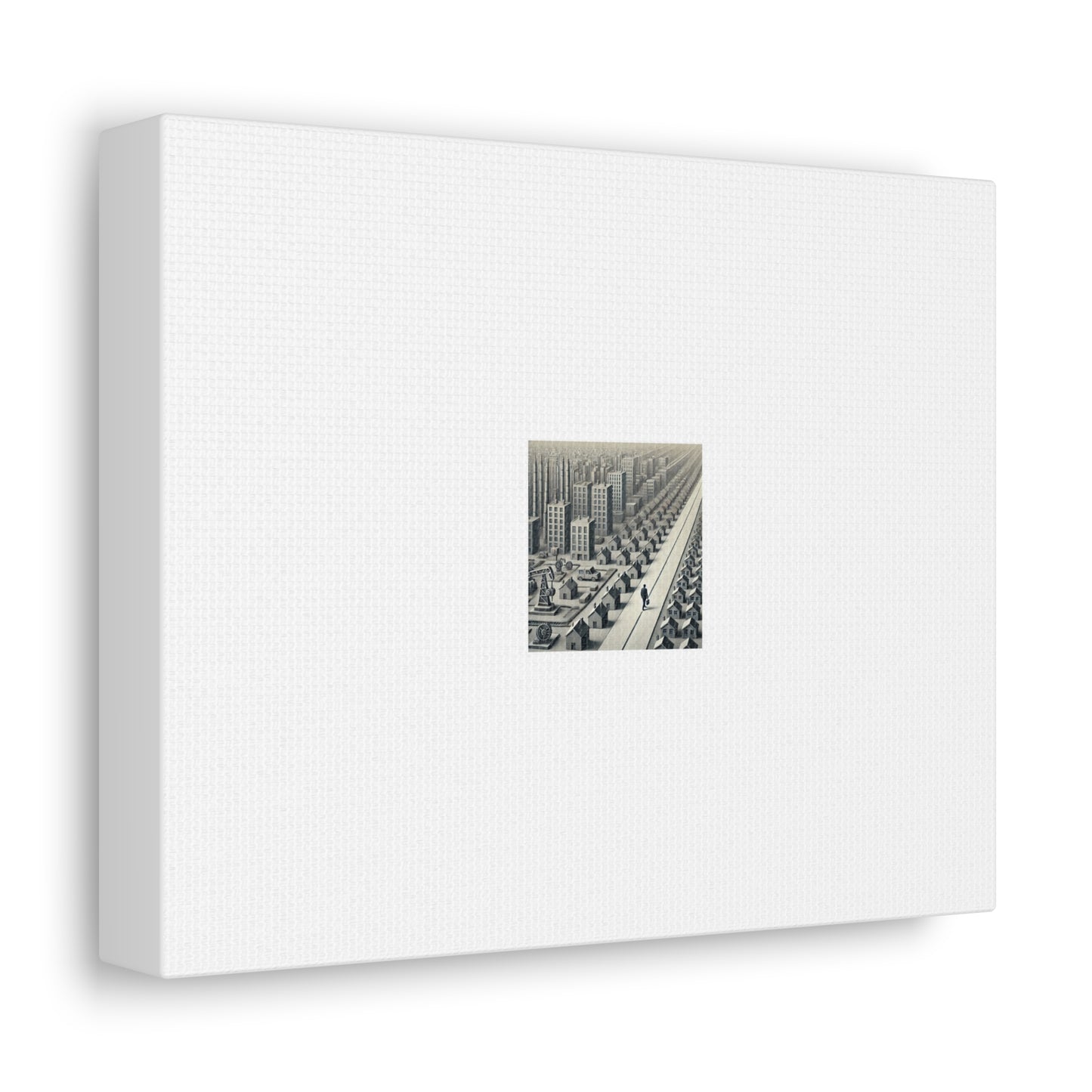 Monochrome Urban Factory Cityscape Canvas Industrial Wall Art Gift
