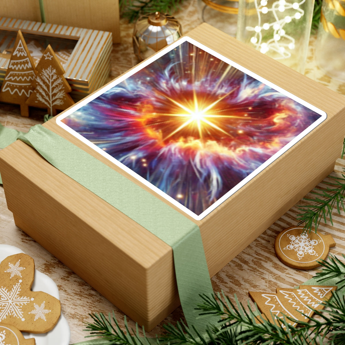 Cosmic Starburst Energy Abstract Space Sticker for Laptop